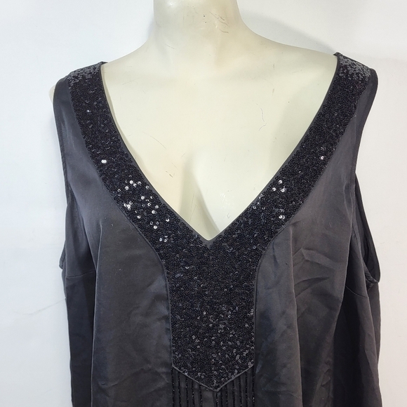 Torrid Sleeveless Black Sequin Blouse - Picture 3 of 7